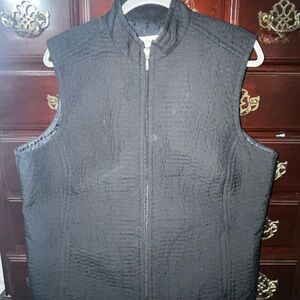 Talbots Black Quilted Vest